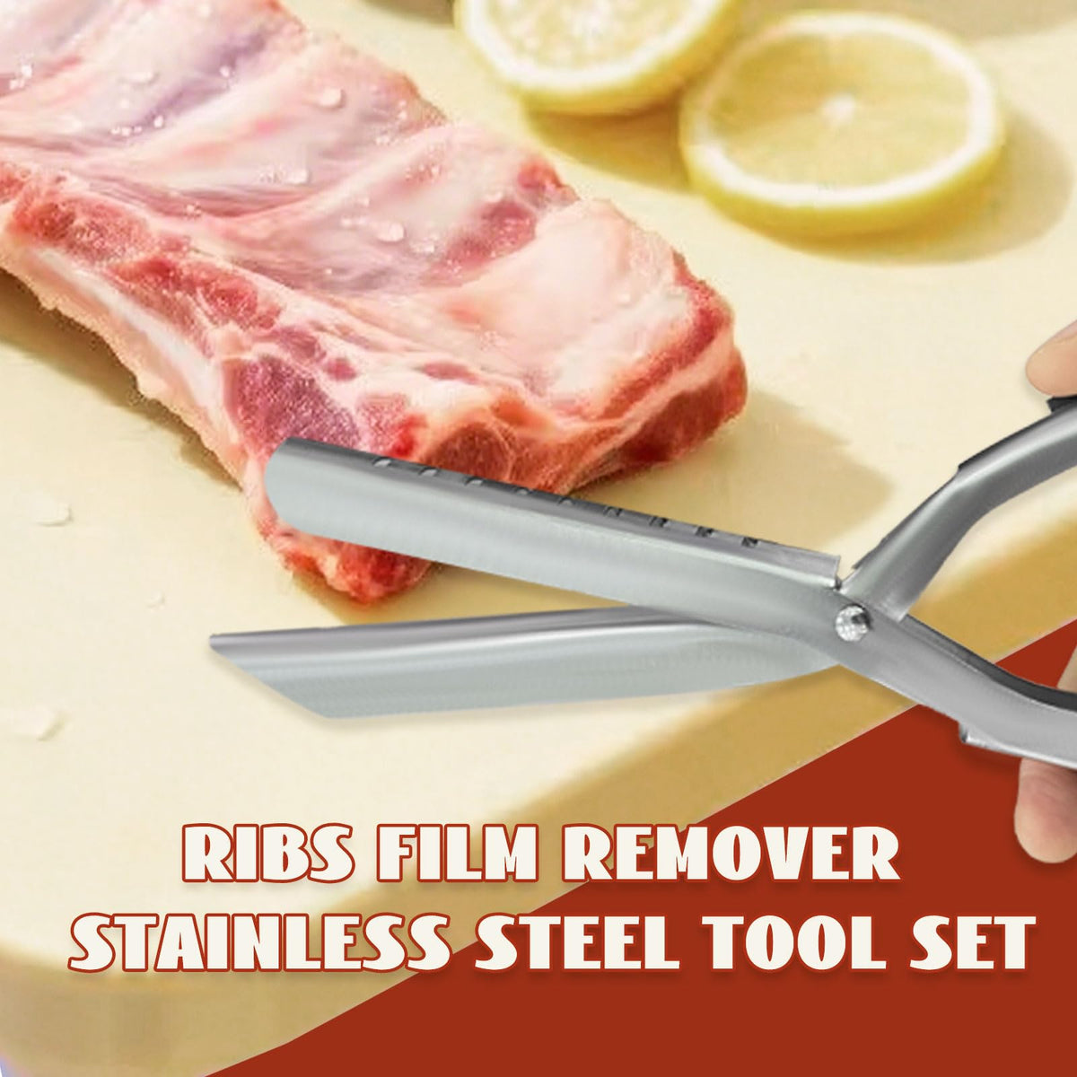 Srunsin rib membrane remover stainless steel build resists rust and heat.