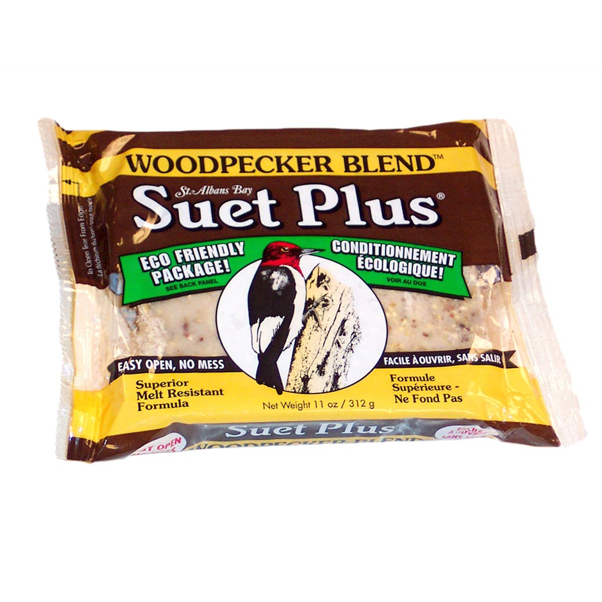 ST. ALBANS BAY SUET PLUS ingredients provide energy-rich sustenance for visiting birds.