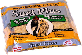 ST. ALBANS BAY SUET PLUS ingredients diagram shows beef suet, corn, millet, peanuts, mealworms