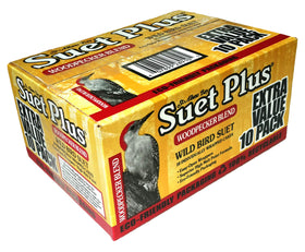 ST. ALBANS BAY SUET PLUS woodpecker suet cake 11oz pack attracts backyard birds