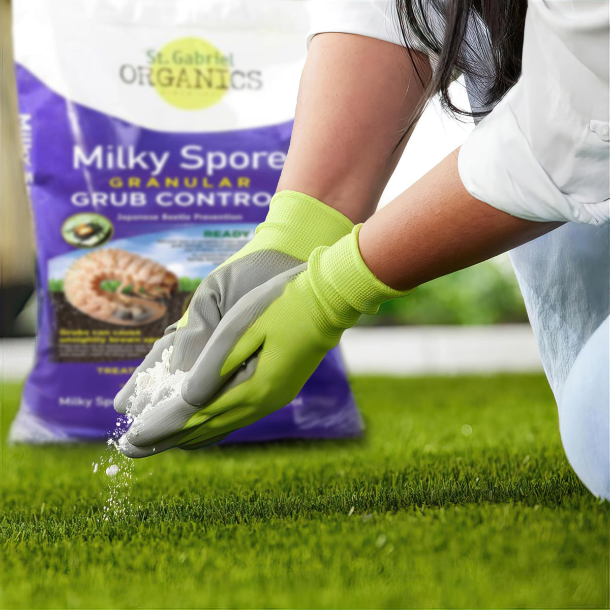 USDA-certified organic Milky Spore formulation for safe garden use