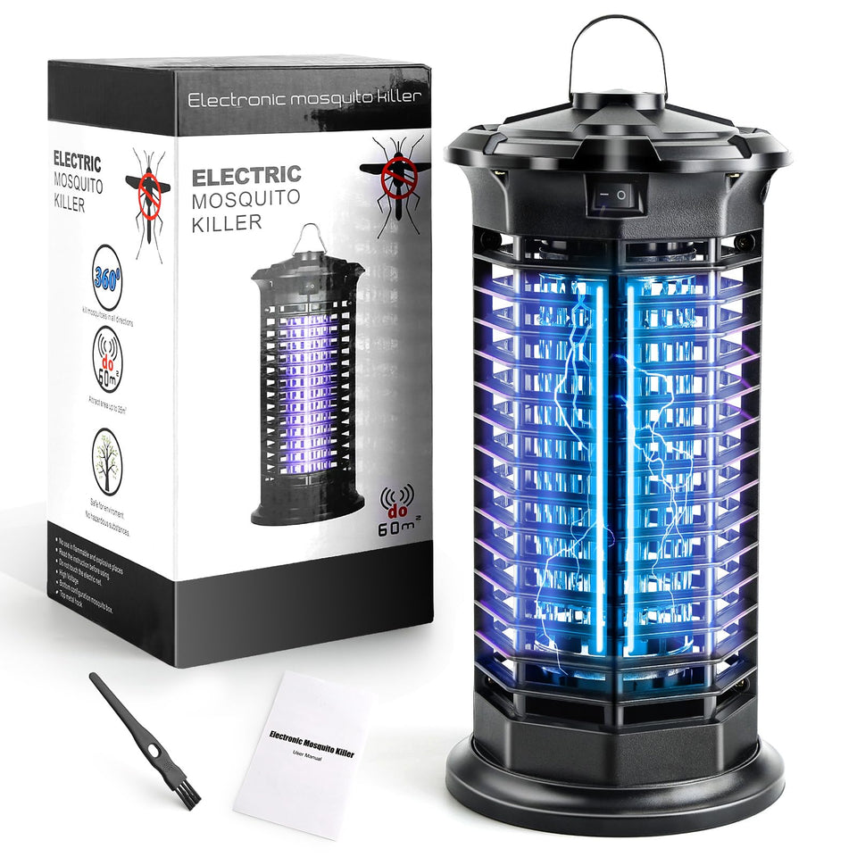 STABLEP Electric Bug Zapper outdoors with purple UVA bulbs attracts pests for patio evenings