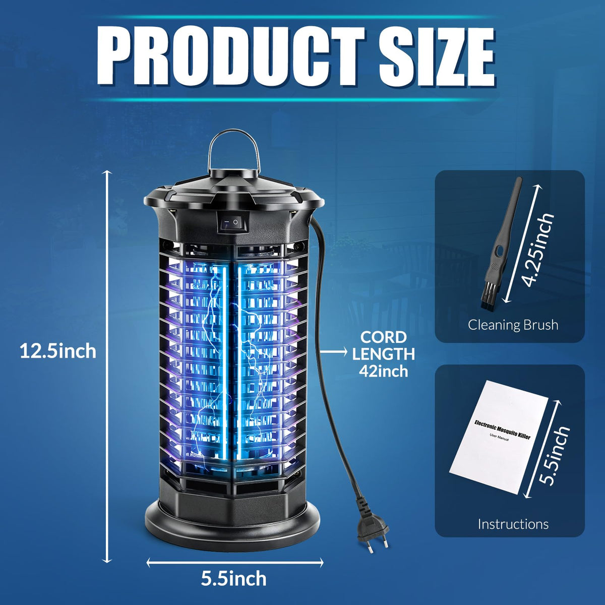 STABLEP Bug Zapper with purple UVA bulbs lights up outdoor nights