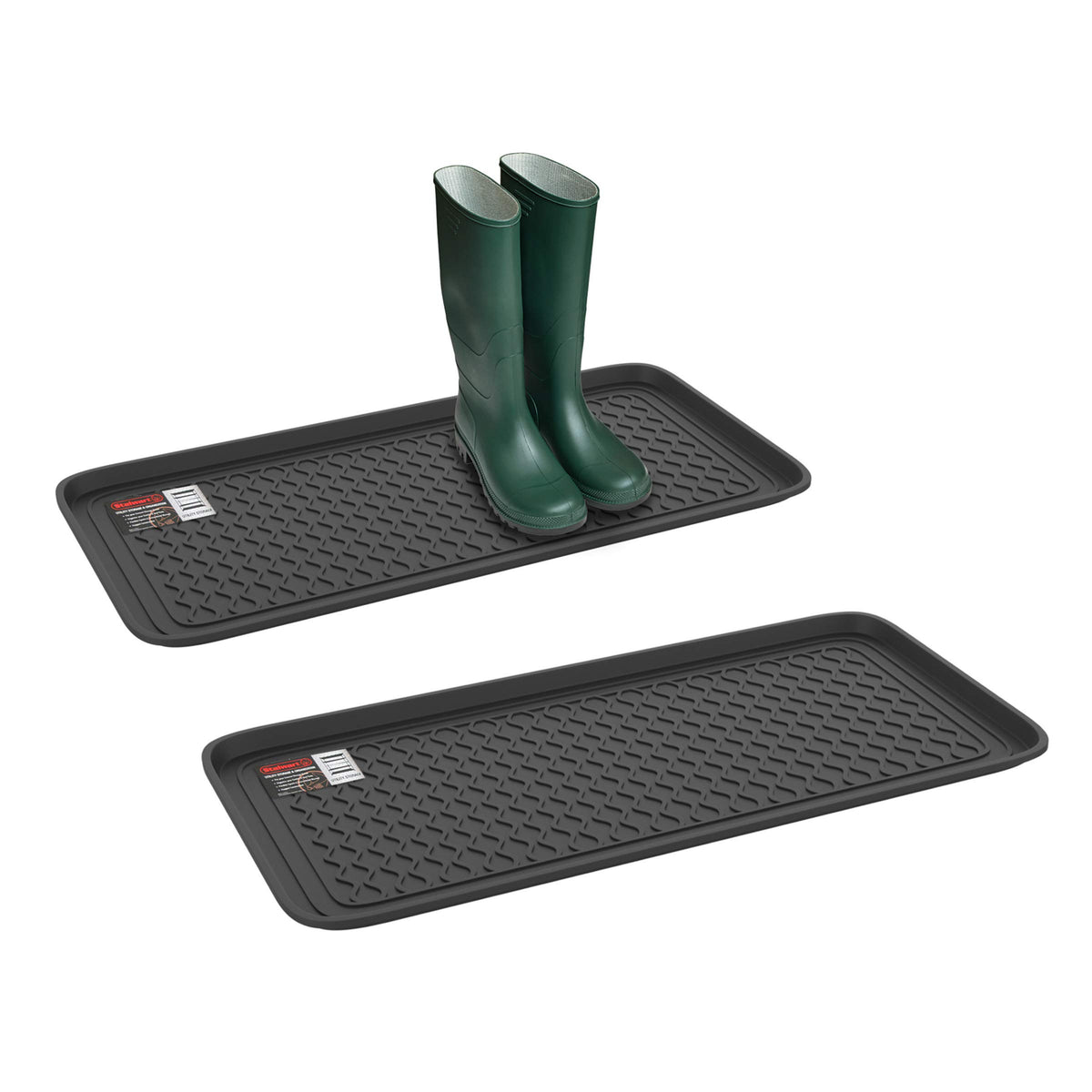 Stalwart all-weather boot tray set of 2 large trays keeps muddy shoes contained at the entry.