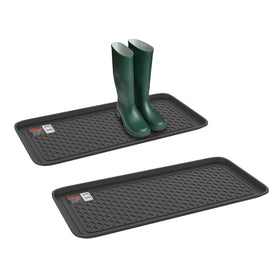 Stalwart all-weather boot tray set of 2 large trays keeps muddy shoes contained at the entry.