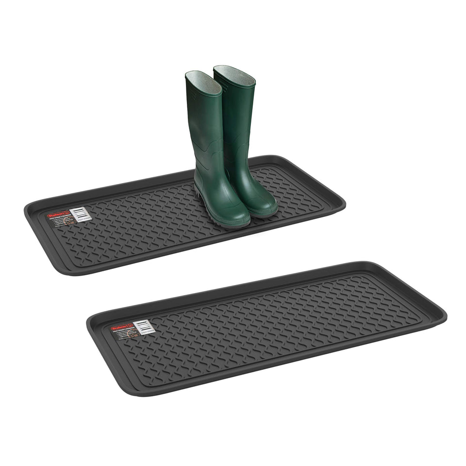 Stalwart all-weather boot tray set of 2 large trays keeps muddy shoes contained at the entry.
