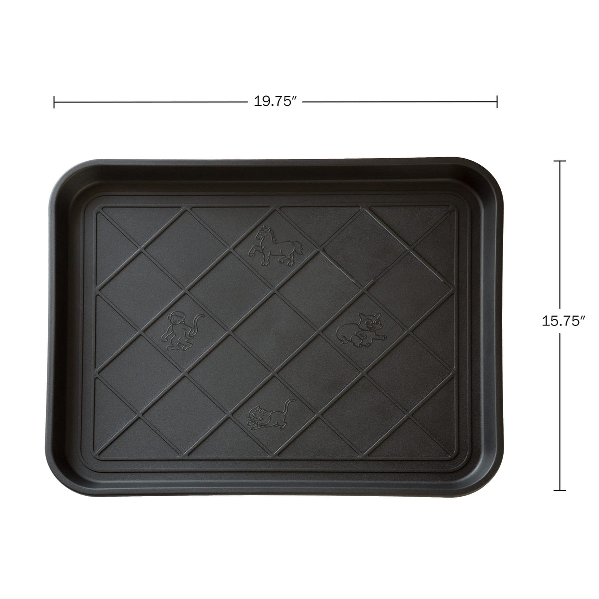 Stalwart boot tray for indoor and outdoor use catches water and dirt.