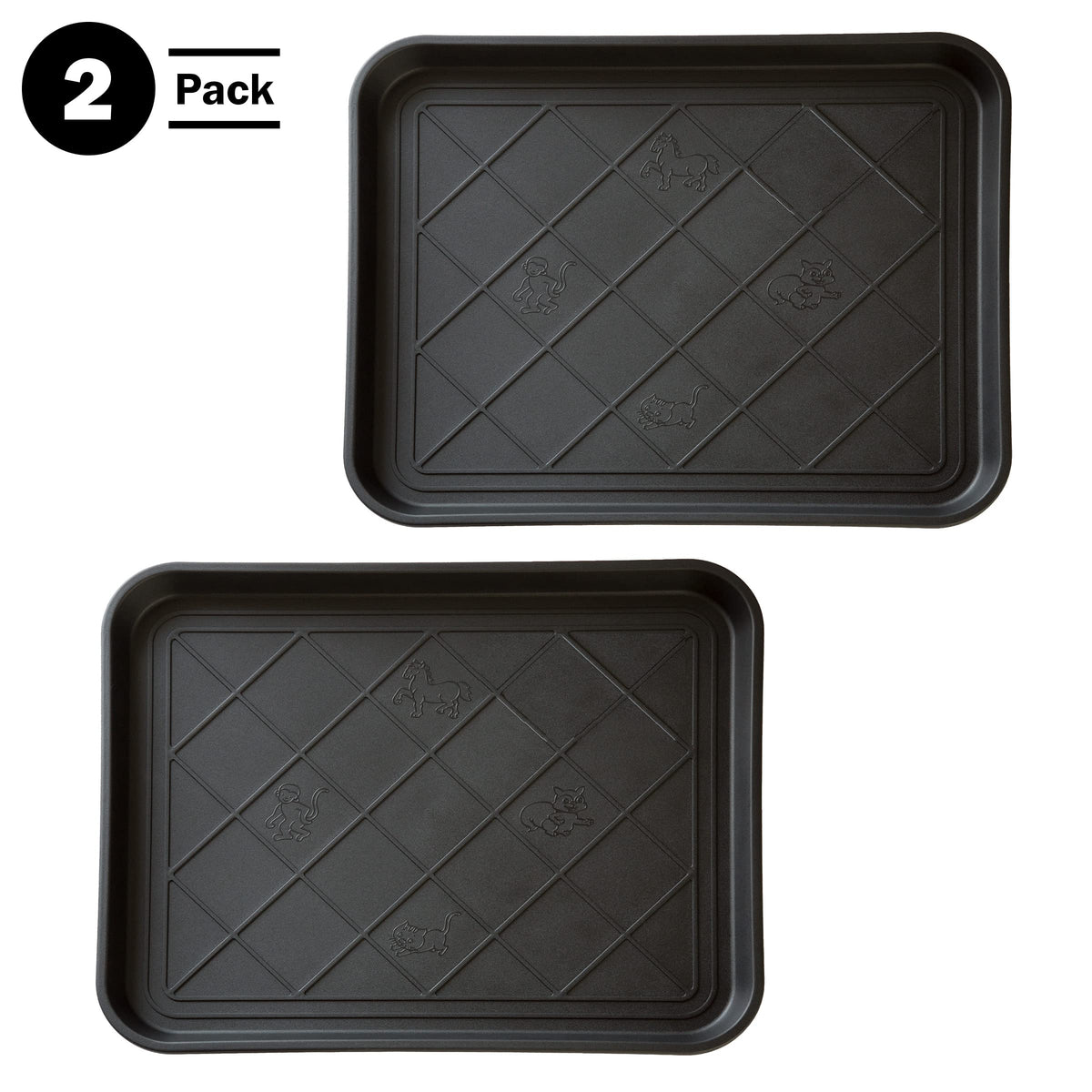 Stalwart boot tray raised edge detail contains spills and dirt.