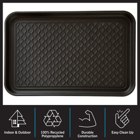 Stalwart boot tray textured interior provides grip for wet footwear.