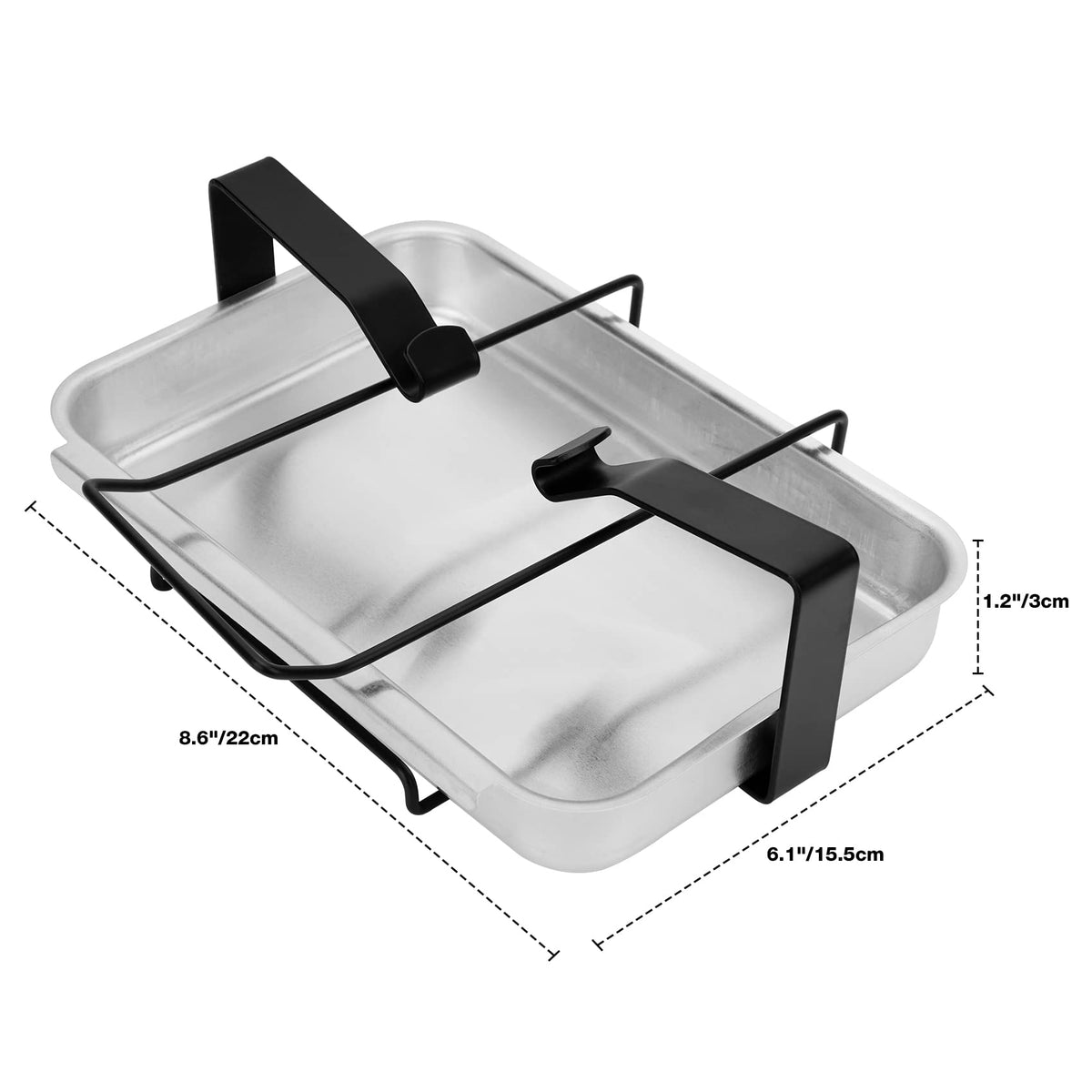 Stanbroil 7515 grease collection pan catching drippings during cooking.