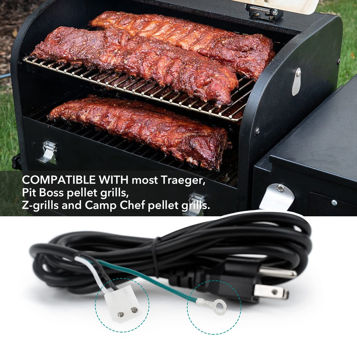 Stanbroil replacement cord enables quick DIY setup and backup power for pellet grills.