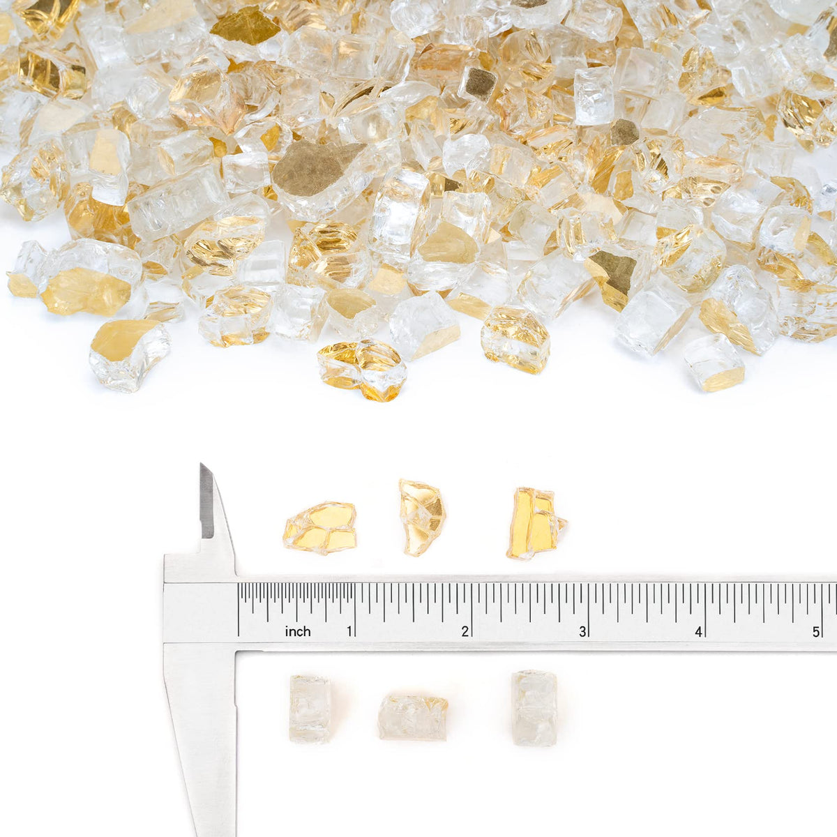 Stanbroil gold halfinch closeup highlights jewel-like color and reflective sparkle