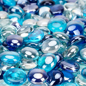 Stanbroil fire glass drops in cobalt blue offer a vivid, durable accent for gas pits