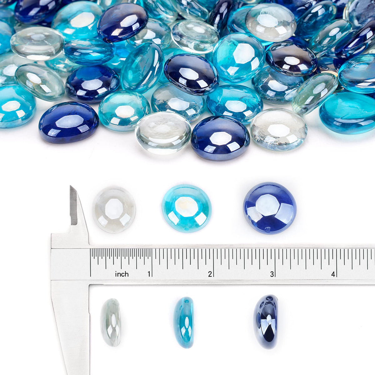 Stanbroil crystal ice drops provide shimmering contrast for modern fireplaces and outdoor bowls