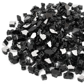 Stanbroil fire glass onyx black half-inch reflective in a burner enhances glow