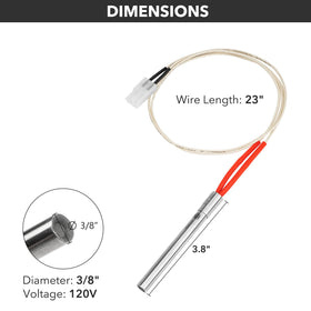 Stanbroil hot rod ignitor installed in firepot demonstrates easy installation
