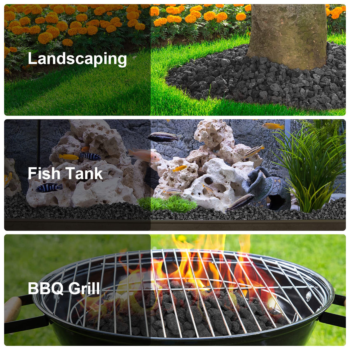 Stanbroil lava rock granules suit indoor or outdoor installations.