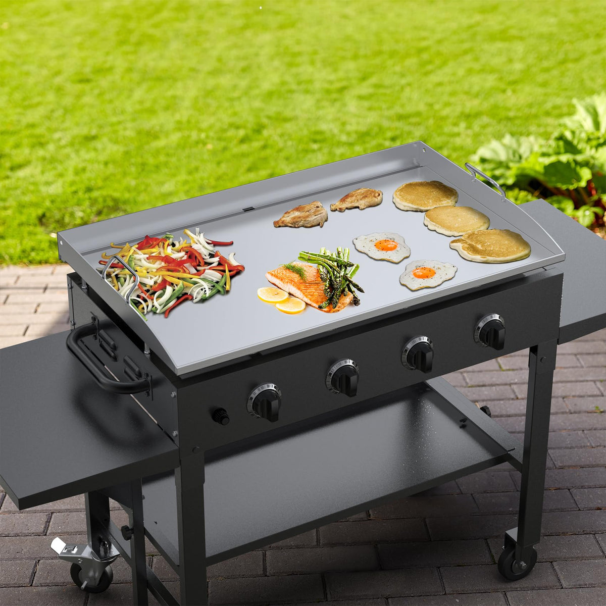 Stanbroil outdoor griddle in use for breakfast, lunch, and dinner