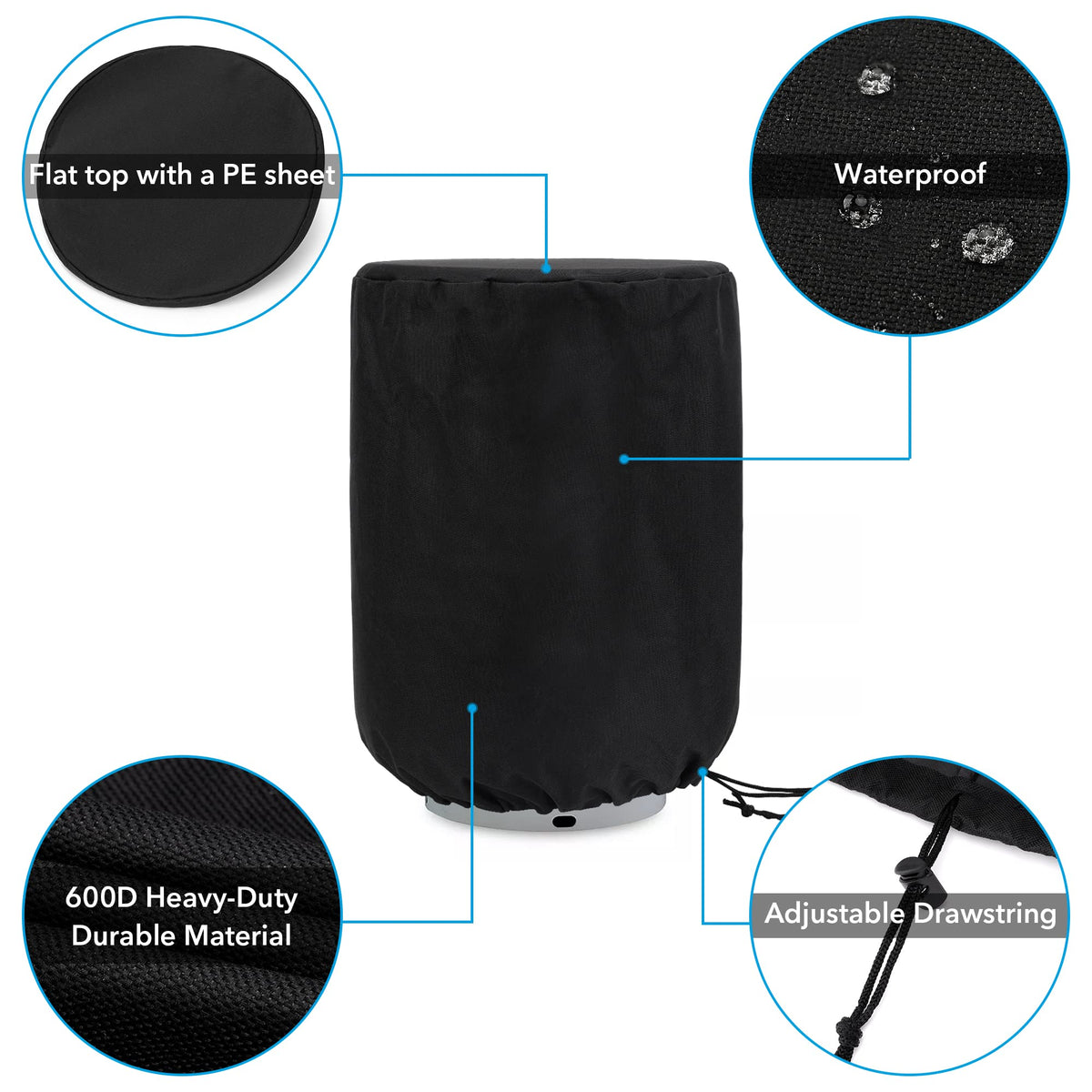 Stanbroil cover fits standard 20lb tanks securely and neatly.