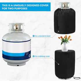 Stanbroil cover demonstrates waterproof, UV-resistant protection for your propane tank.