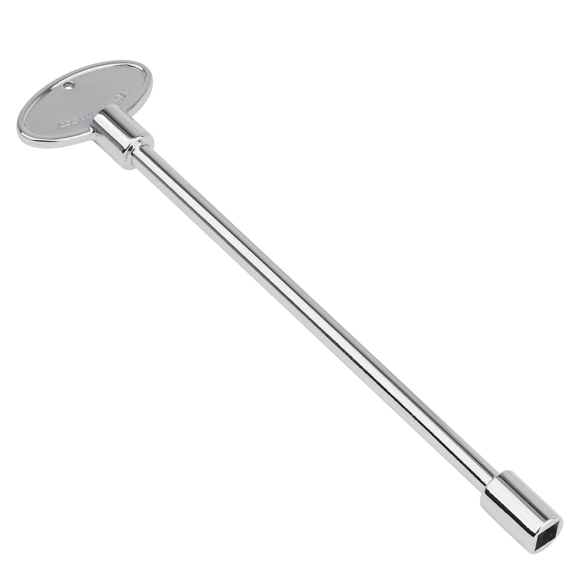 Stanbroil universal 8-inch gas valve key close-up shows a polished chrome finish for durability.