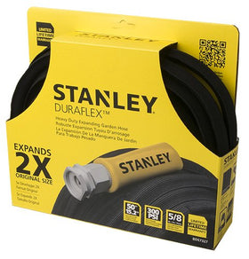 Stanley DuraflexPro hose in use for patio watering and car wash.