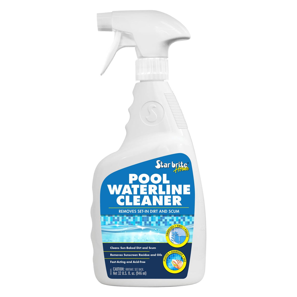 STAR BRITE waterline cleaner bottle pour showing easy spray application