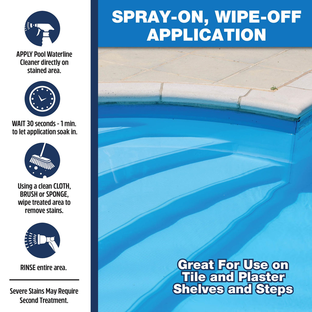 STAR BRITE waterline cleaner on vinyl liner cleanup