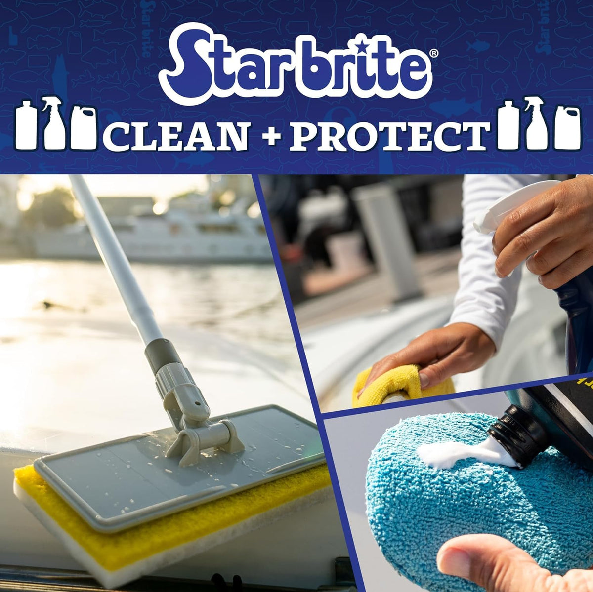 STAR BRITE Magic Sponge used with cleaner for best results
