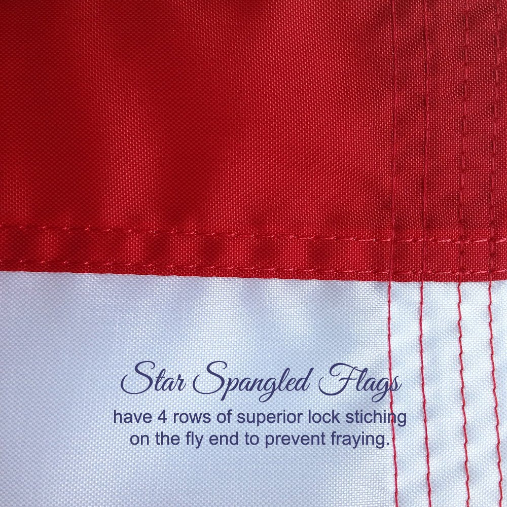 Star Spangled Flags brass grommets enable secure pole mounting