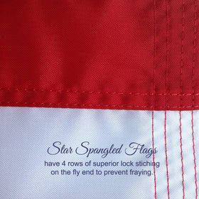 Star Spangled Flags brass grommets enable secure mounting.