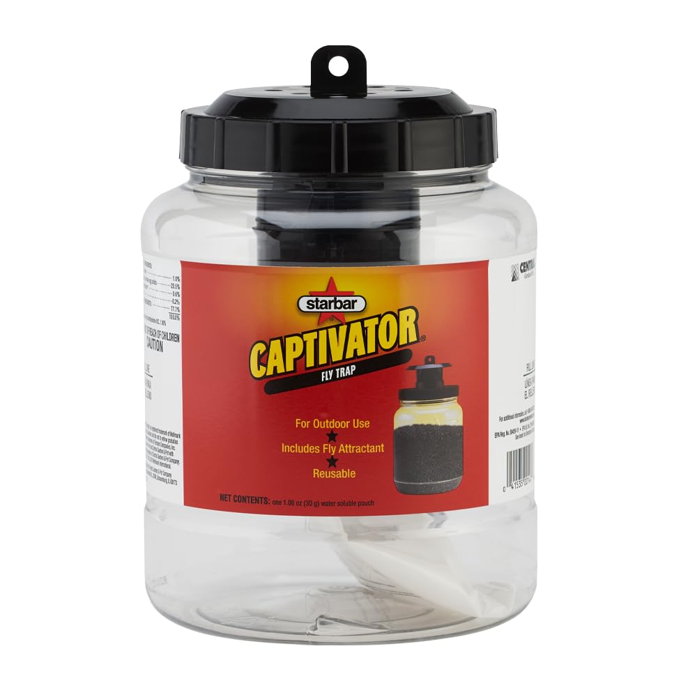 Starbar Captivator Outdoor 2 Quart Hanging Jar Trap for patio fly control and garden use.