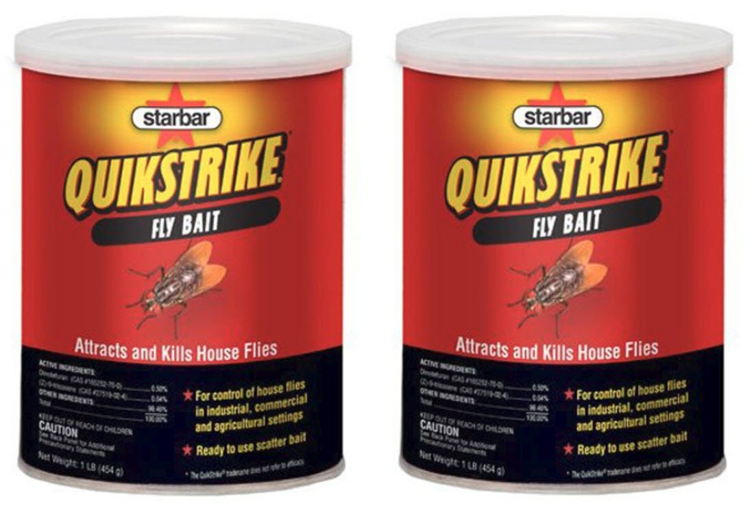Starbar Quikstrike Fly Bait 2lb can for effective fly control around barns and facilities