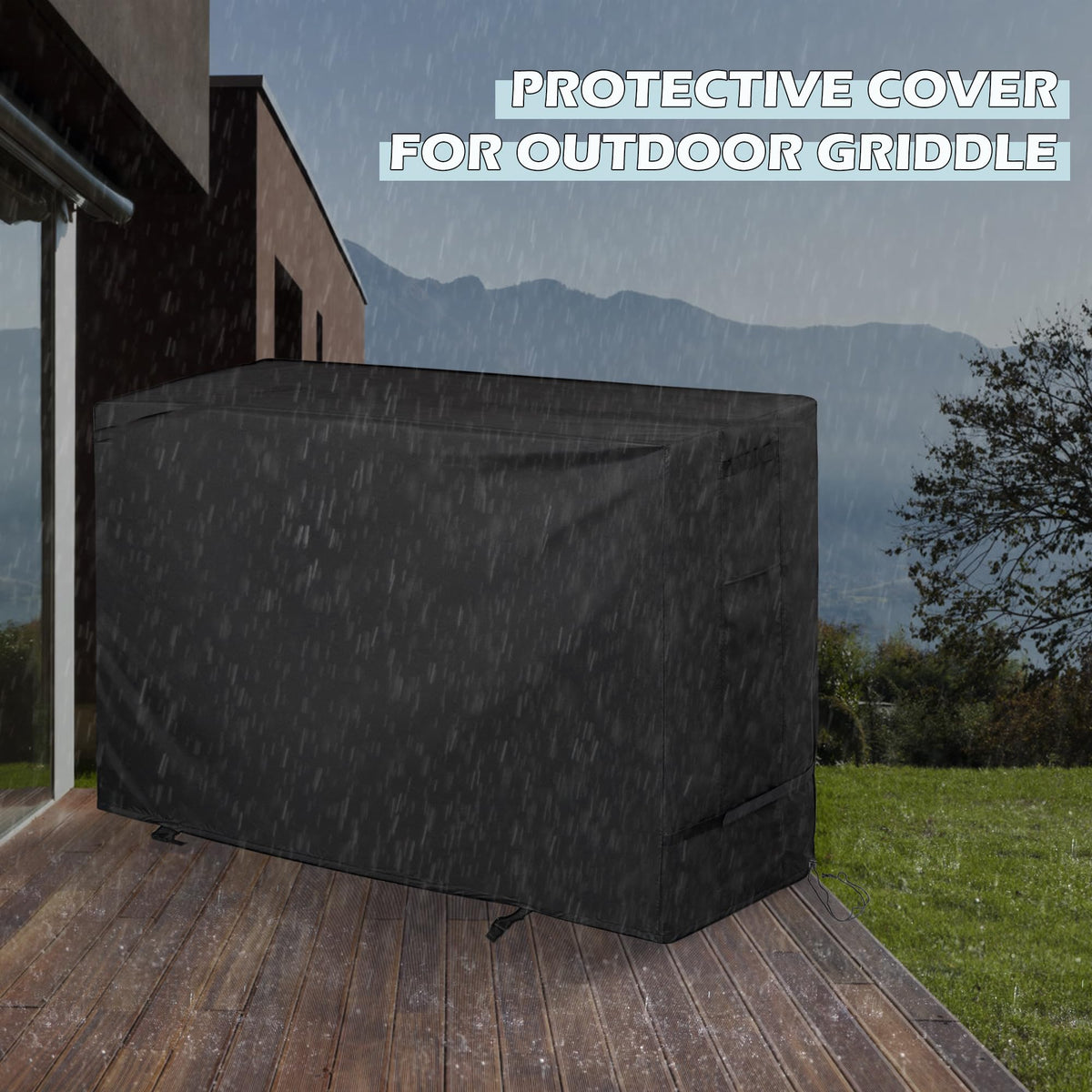 Starcrew griddle cover fits 55-inch, 4-burner flat top grills.