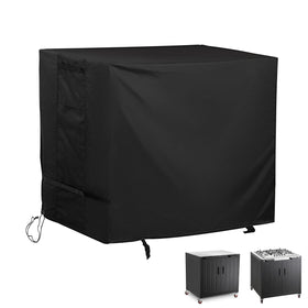 Starcrew Feasto cover on outdoor island table provides weatherproof protection.