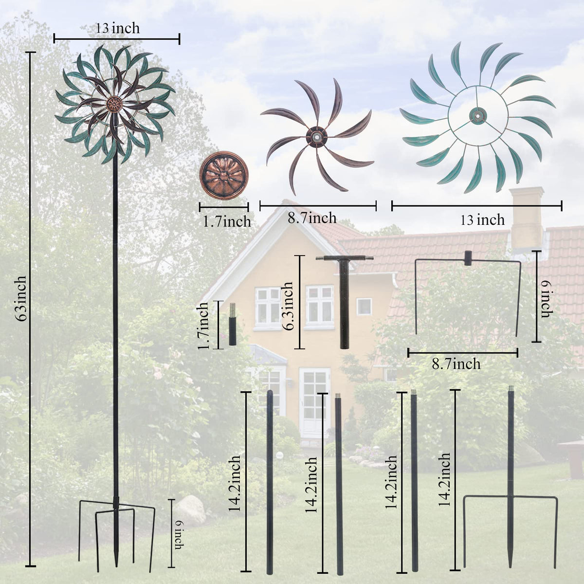 Stargarden garden spinner with anti-rust finish ensures lasting outdoor use.