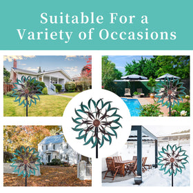 Stargarden yard decor wind spinner brightens patios and flower beds.