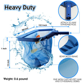Stargoods skimmer front lip glides along pool surface for efficient debris pickup