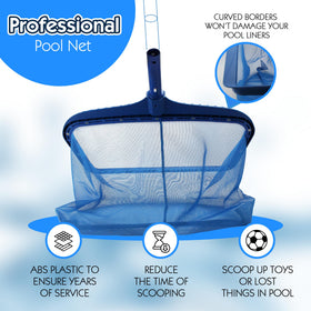 Stargoods skimmer with rounded edges protects vinyl liners during cleaning