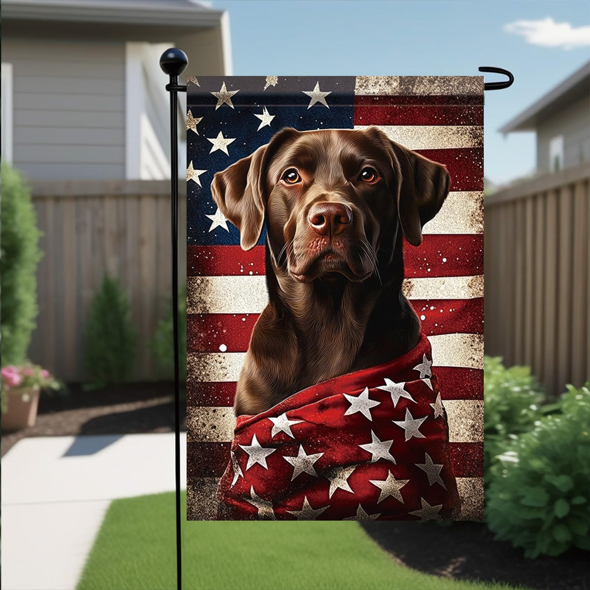 Starlit Patio outdoor-ready polyester fabric withstands outdoor use.
