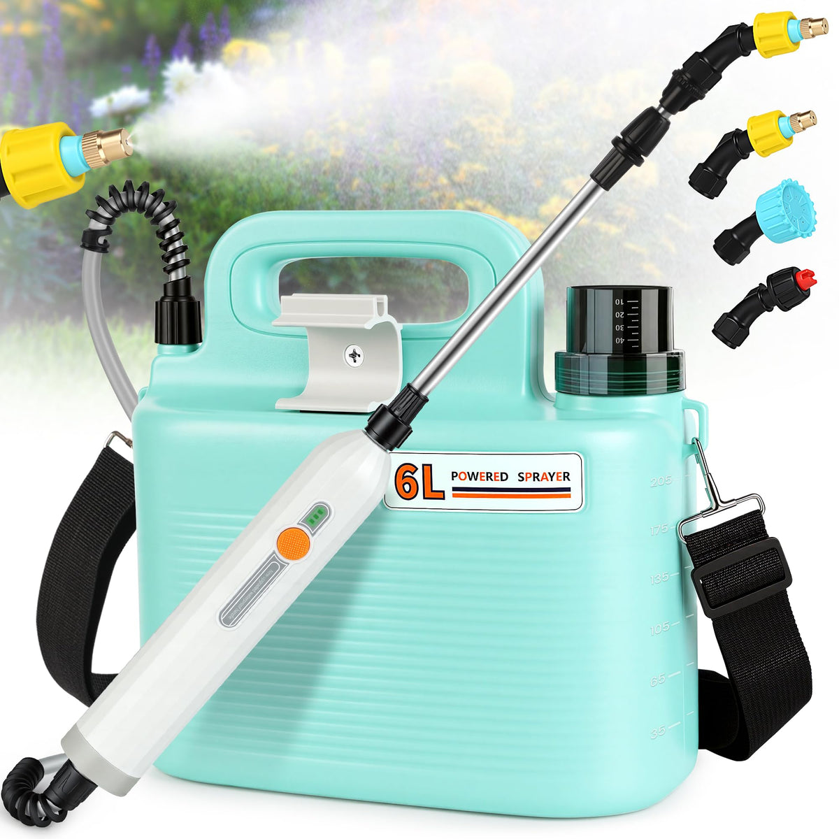 Starotatess Electric Sprayer tank view showing compact 6-liter capacity for garden tasks