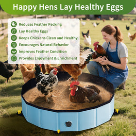 Starotatess sturdy PVC-walled chicken dust tub resists heavy use