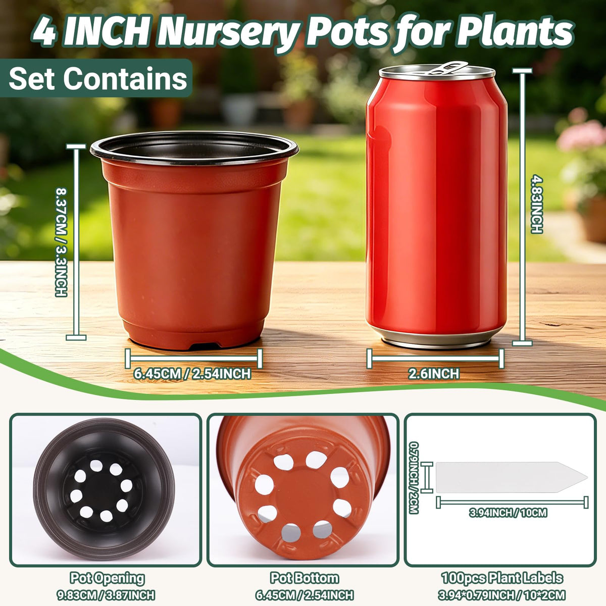 STARSIDE 4-inch nursery pot showing drainage holes for healthy root development.