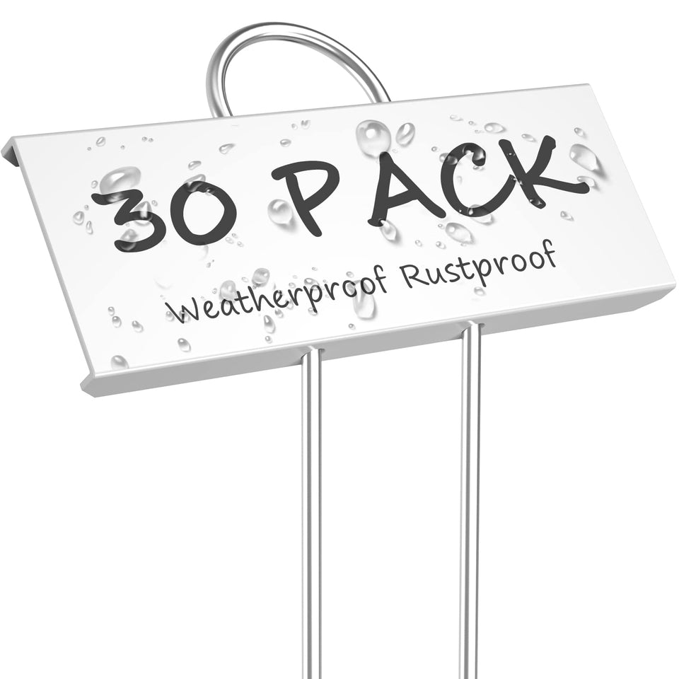 STARTOSTAR metal plant labels in a garden bed for durable tagging