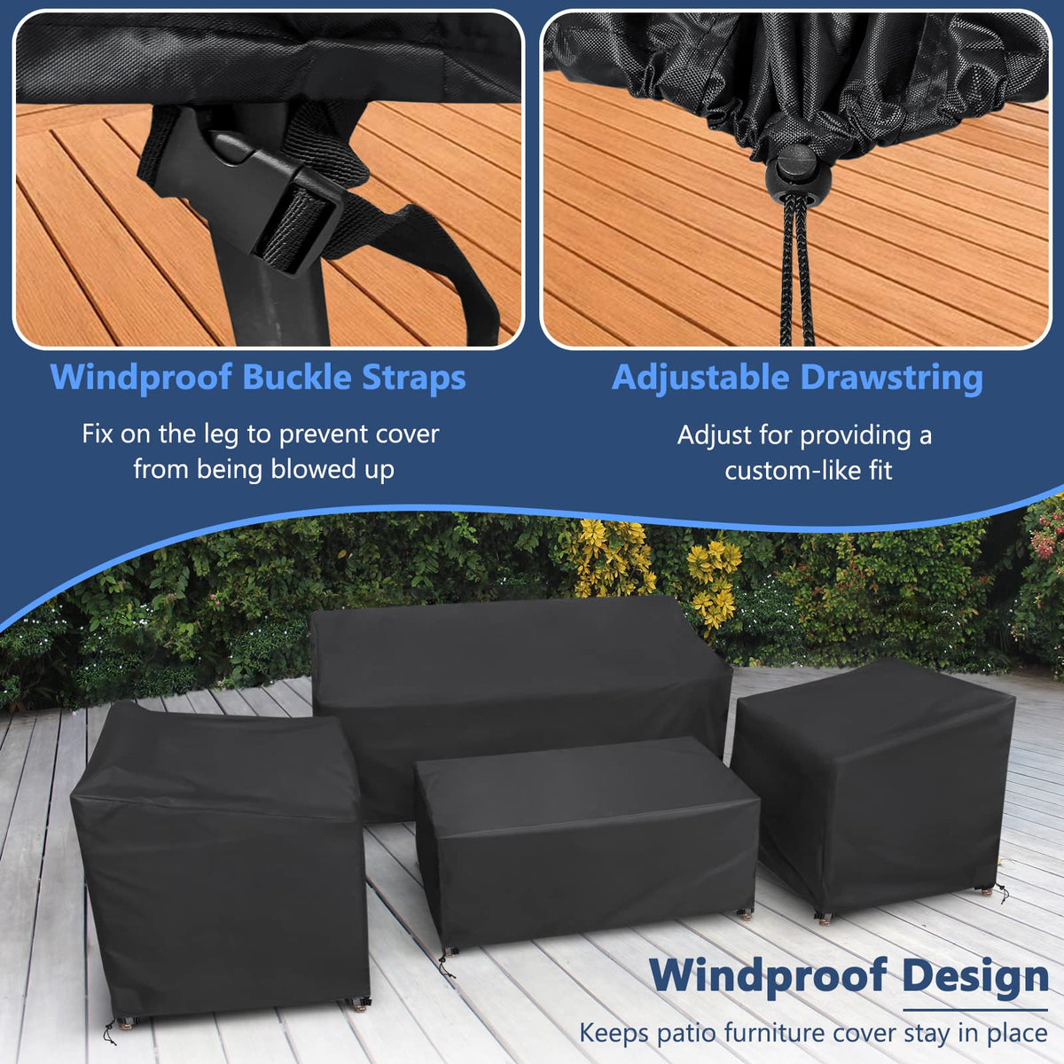 STARTWO adjustable drawstrings provide a customizable fit for all furniture.
