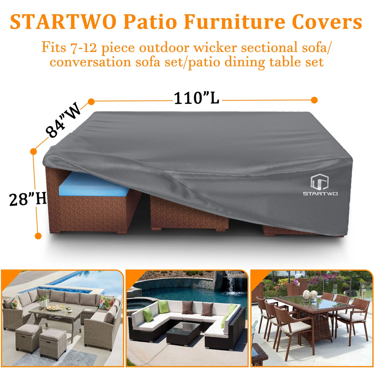 STARTWO heavy duty Oxford fabric resisting sun and weather