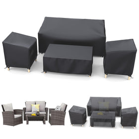 STARTWO outdoor furniture cover 4-piece set protects patio furniture from rain and sun.