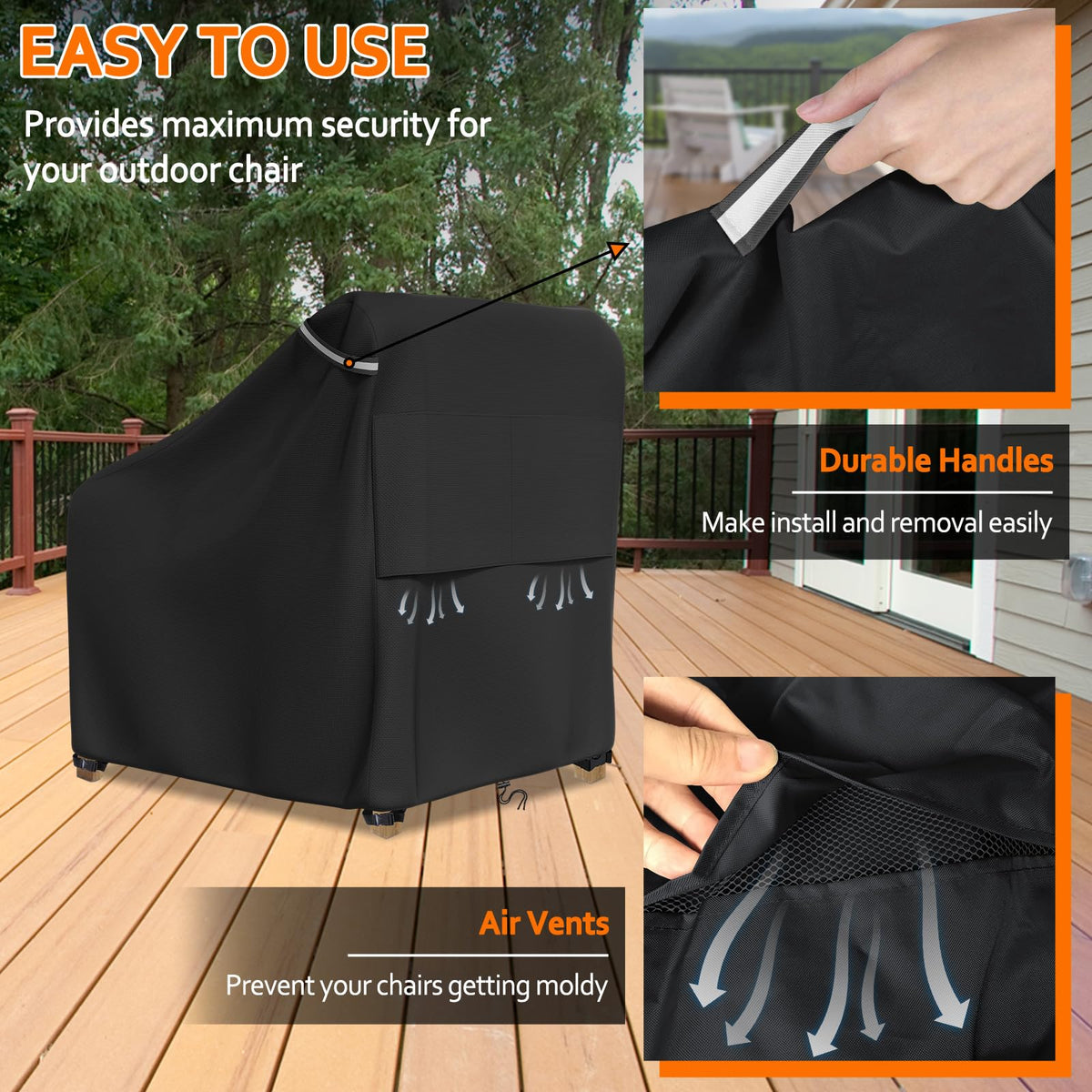STARTWO click-close straps keep the cover secure in wind