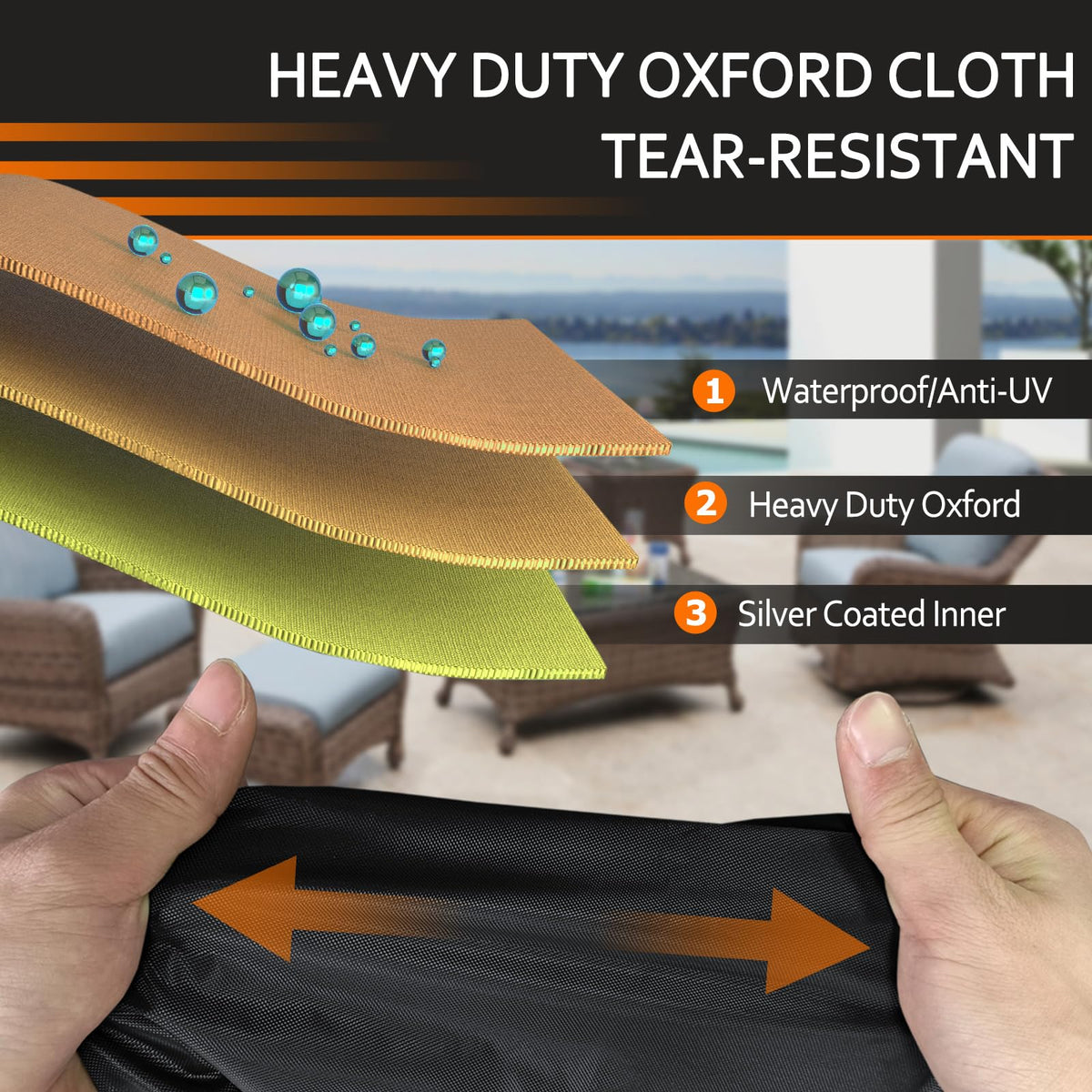 STARTWO cover shows padded handles for easy fitting and removal
