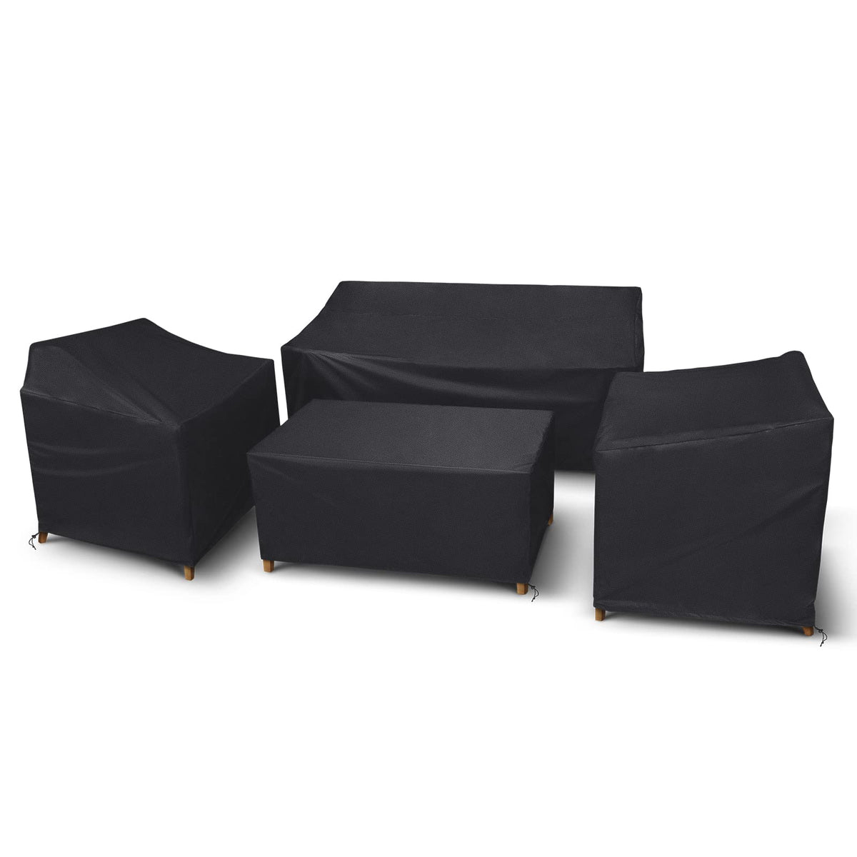 STARTWO patio covers set; four-piece protection for wicker furniture in rain.